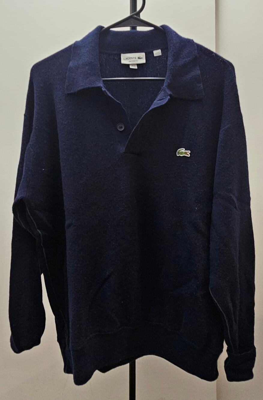 Lacoste Men's Vintage Knit Long Sleeve Polo Sweater